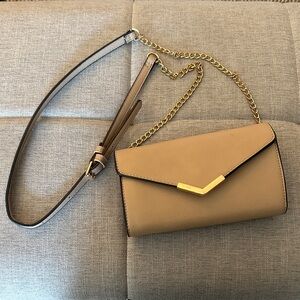 Urban Expressions Tan Crossbody Bag with Gold Chain
